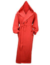 DeLuxe Velour Bathrobe with hood AR028 Fire Red