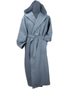 DeLuxe Velour Bathrobe with hood AR028 Jeans Blue