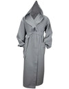 DeLuxe Velour Bathrobe with hood AR028 Light Grey