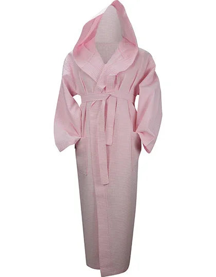DeLuxe Velour Bathrobe with hood AR028 Light Pink