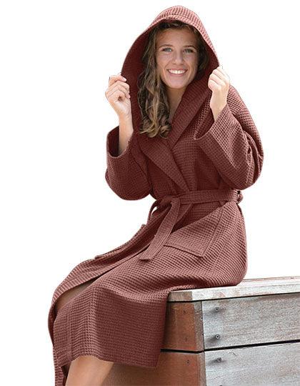 DeLuxe Velour Bathrobe with hood AR028 Old Pink