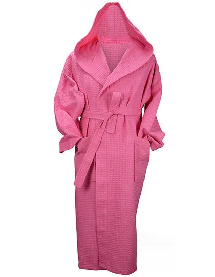 DeLuxe Velour Bathrobe with hood AR028 Pink