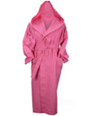 DeLuxe Velour Bathrobe with hood AR028 Pink