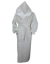 DeLuxe Velour Bathrobe with hood AR028 White