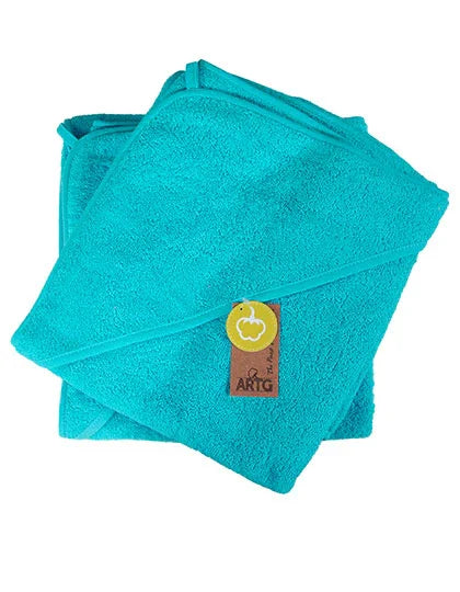 Natural Bamboo Washing Glove AR31B Aqua Blue