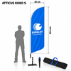 EXPALOT – Rantalippupaketti ATTICUS S–XL – Painatus + tanko + jalusta + kantolaukku