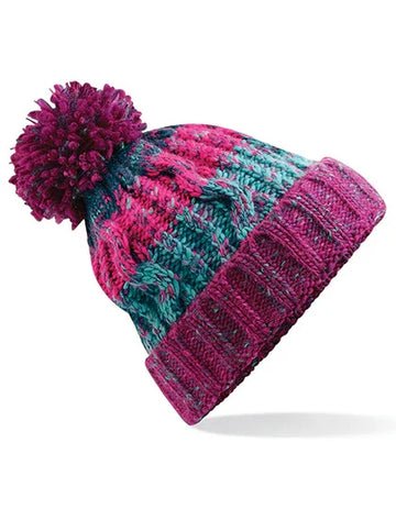 Beechfield- Corkscrew Pom Pom Beanie -B486