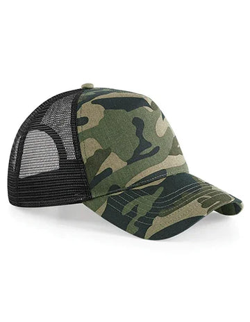 Beechfield- Camo snapback trucker lippis (B694)