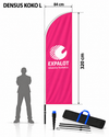 EXPALOT – Rantalippupaketti DENSUS S–XL – Painatus + tanko + jalusta + kantolaukkutti DENSUS–XL – Painatus + tanko + jalusta + kantolaukku