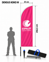EXPALOT – Rantalippupaketti DENSUS S–XL – Painatus + tanko + jalusta + kantolaukkutti DENSUS–XL – Painatus + tanko + jalusta + kantolaukku