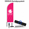EXPALOT – Rantalippupaketti DENSUS S–XL – Painatus + tanko + jalusta + kantolaukkutti DENSUS–XL – Painatus + tanko + jalusta + kantolaukku