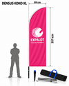 EXPALOT – Rantalippupaketti DENSUS S–XL – Painatus + tanko + jalusta + kantolaukkutti DENSUS–XL – Painatus + tanko + jalusta + kantolaukku