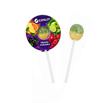 1000 KPL Lollipop -vitamiinitikkari pyöreällä pakkauksella – omalla painatuksella (18-00-0453B)