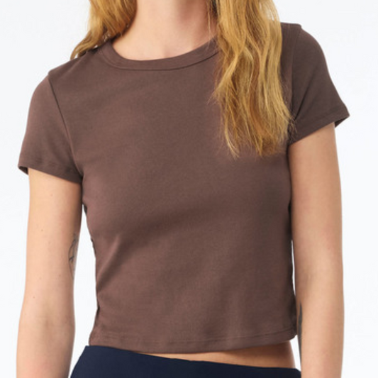 Bella Naisten cropped t-paita Micro Rib Baby Tee (1010)