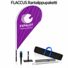 EXPALOT – Rantalippupaketti FLACCUS S–XL – Painatus + tanko + jalusta + kantolaukku