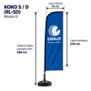 D - Rantalippu, tanko ja jalusta - 288 cm / Koko S / Muoto D (RL-SD)