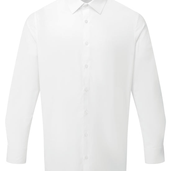 Premier Workwear Men’s Long Sleeve ‘Recyclight’ Poplin Shirt