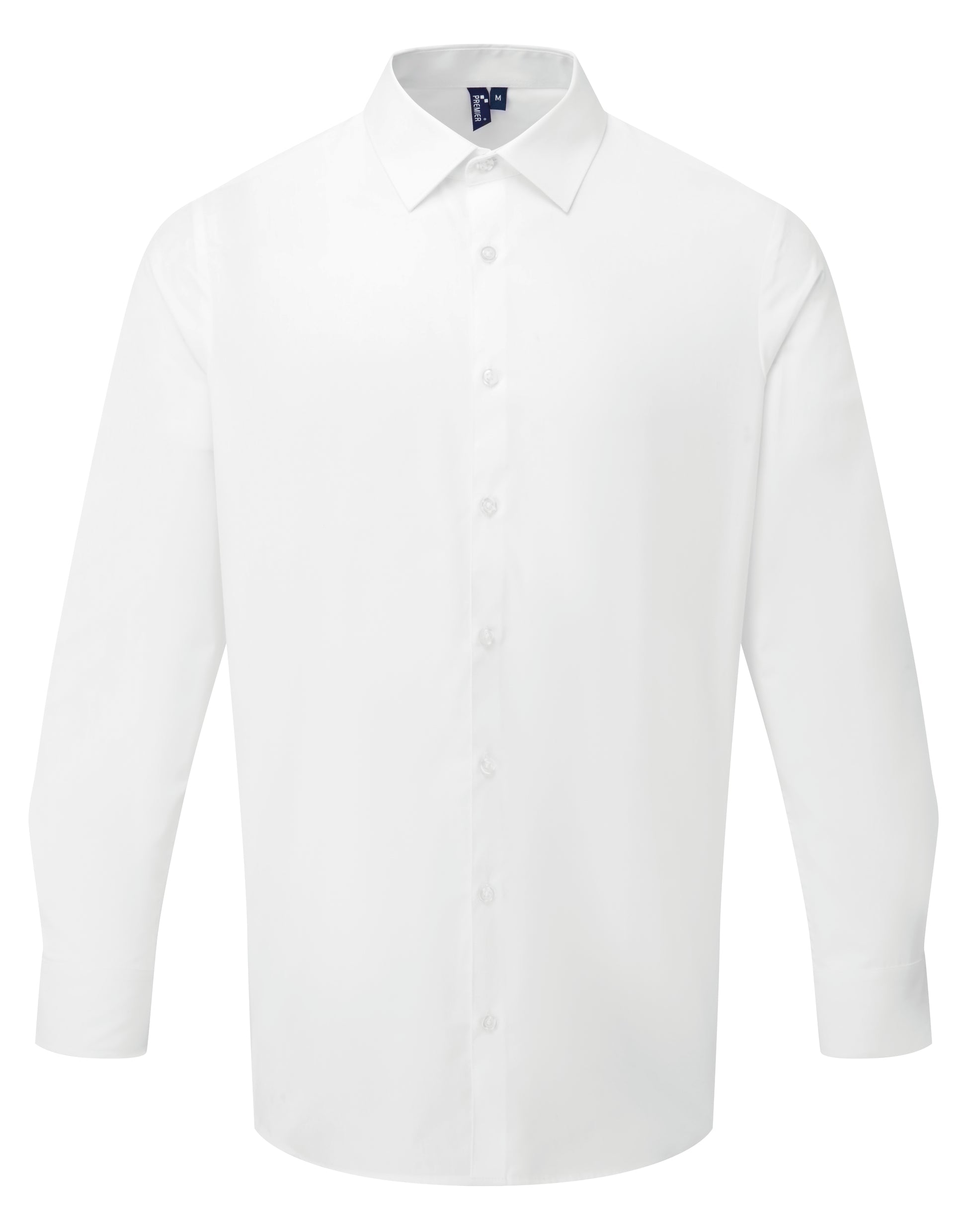 Premier Workwear Men’s Long Sleeve ‘Recyclight’ Poplin Shirt