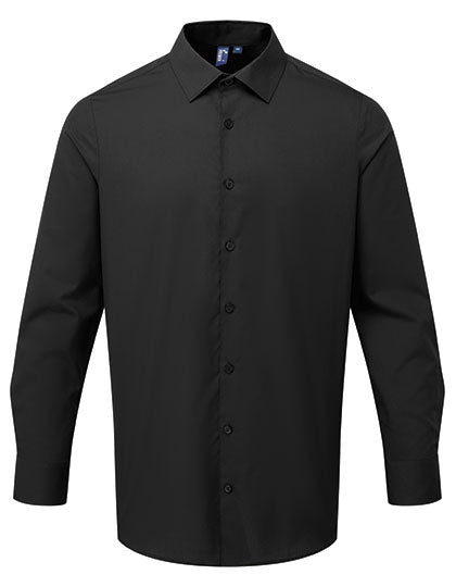 Premier Workwear Men’s Long Sleeve ‘Recyclight’ Poplin Shirt