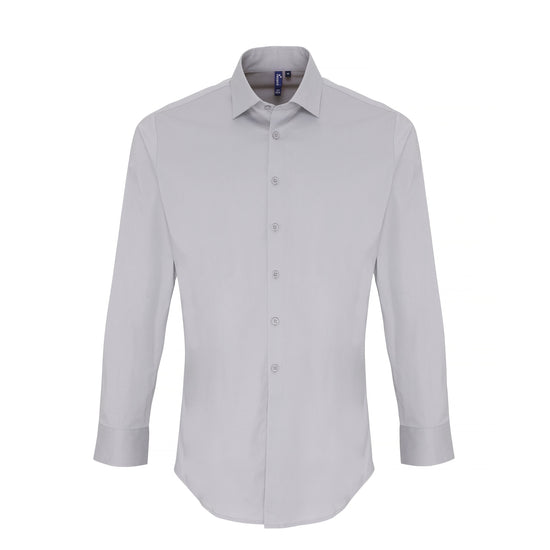 Premier Workwear Men´s Stretch Fit Poplin Long Sleeve Cotton Shirt