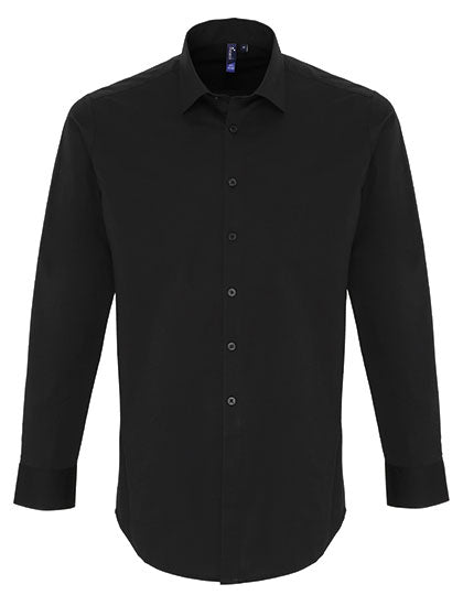 Premier Workwear Men´s Stretch Fit Poplin Long Sleeve Cotton Shirt
