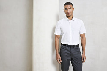 Premier Workwear Men´s Stretch Fit Poplin Short Sleeve Cotton Shirt