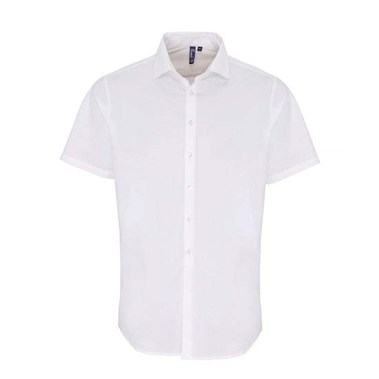 Premier Workwear Men´s Stretch Fit Poplin Short Sleeve Cotton Shirt