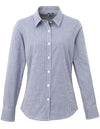 Premier Workwear Women´s Microcheck (Gingham) Long Sleeve Cotton Shirt  --PW320