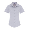 Premier Workwear Women´s Stretch Fit Poplin Short Sleeve Cotton Shirt  --PW346