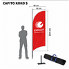 EXPALOT – Rantalippupaketti CAPITO S–XL – Painatus + tanko + jalusta + kantolaukku