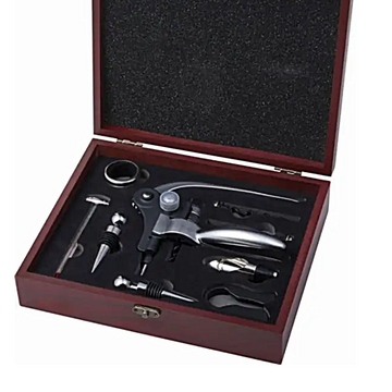 Puinen viinilahjasetti Emil