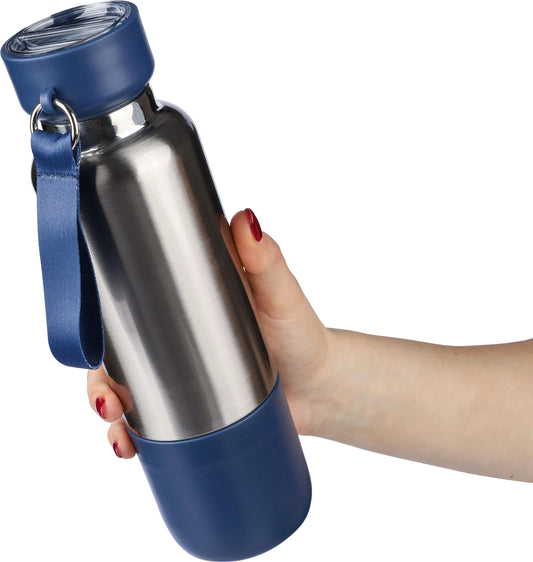 Ruostumattomasta teräksestä valmistettu kaksiseinäinen juomapullo (500 ml) Zev